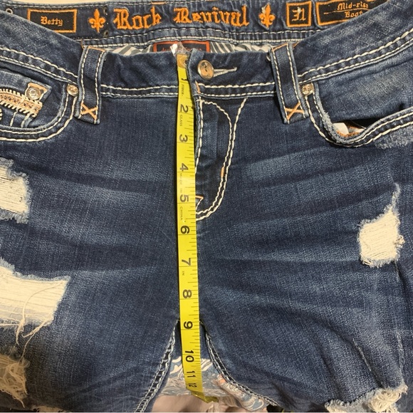 Rick Revival Betty bootcut jeans factory destroyed 31 waist 32 length - Picture 8 of 9
